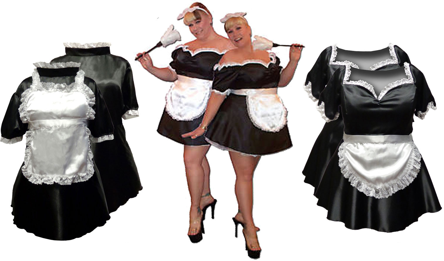 CLOSEOUT CLEARANCE! Black & White French Maid Costume Sexy Plus Size