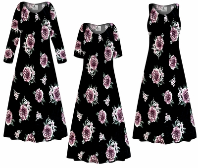 CLOSEOUT CLEARANCE! Plus Size Bella Floral Print Short or Long Sleeve Rayon Dresses & Tanks - Sizes 4x/5x