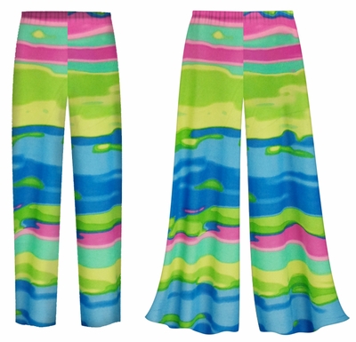CLOSEOUT CLEARANCE! Plus Size & Supersize Customizable Lagoon Print Slinky Women's Palazzo Pants & Tapered Pants 5x