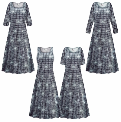 CLOSEOUT CLEARANCE! Womens Customizable Plus Size SIlver Polaris Slinky A Line Womens Dresses