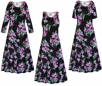 NEW! Violet Night Ultra Soft Brushed Jersey Floral Dress - Plus Size 1x-9x