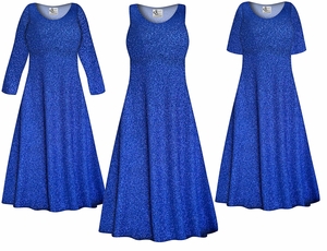 Plus Size Royal Shinny Glitter Slinky Customizable Dress | XL-9X