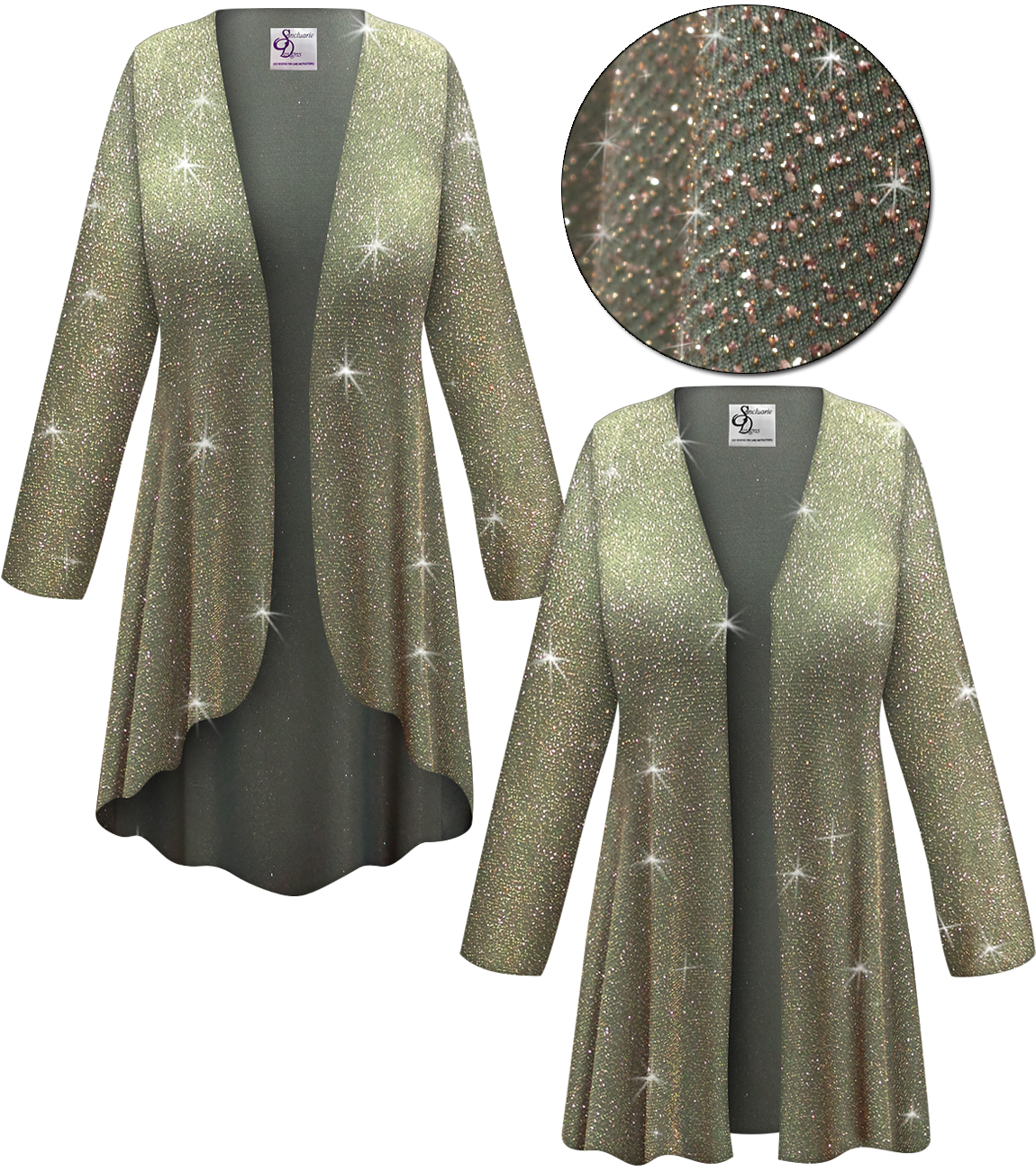 SOLD OUT! CLOSEOUT CLEARANCE! Plus Size Sparkling Olive Glitter Slinky
