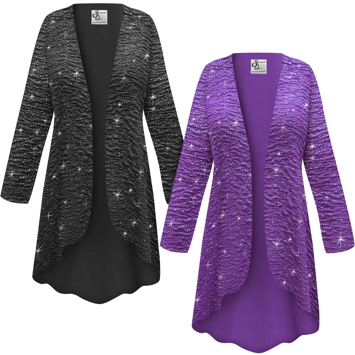 SOLD OUT! Customizable Plus Size Sparkling Black Glitter Crinkle Slinky