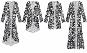 Plus Size Leopard Print Customizable Jacket Duster | Slinky Poly-Spandex Short Sleeve Blouse | XL-9X