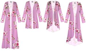 NEW! Beautiful Plus Size & Supersize Romantic Mauve Roses Customizable Jackets & Dusters 1x to 9x