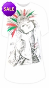 CLOSEOUT CLEARANCE! Aztec Girl Rock Burnout Print Long Plus Size T-Shirt M L XL