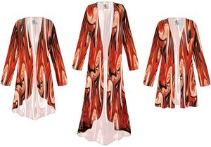 NEW! Burnt Amber Slinky Print Plus Size & Supersize Customizable Jackets & Dusters 1x to 9x