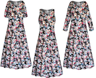 NEW! Customizable Orange Blossom Cotton Print Plus Size & Supersize Dresses 1x - 9x