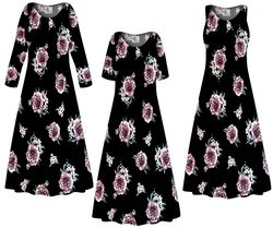 NEW! Customizable Plus Size Bella Floral Print Short or Long Sleeve Rayon Dresses & Tanks - Sizes XL 1x 2x 3x 4x 5x 6x 7x 8x 9x
