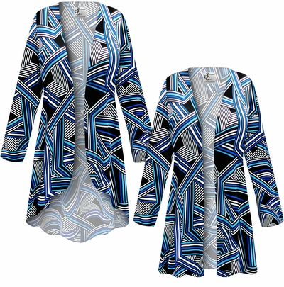 SOLD OUT! Customizable Plus Size Geometric SLINKY Print Jackets & Dusters - Sizes L XL 1x 2x 3x 4x 5x 6x 7x 8x 9x