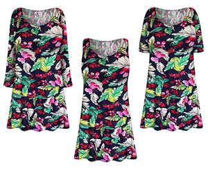 NEW! Customizable Plus Size Tropical Breeze Print Short or Long Sleeve Rayon Tops - T-Shirts & Tank Tops - Sizes XL 1x 2x 3x 4x 5x 6x 7x 8x 9x