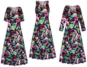 NEW! Customizable Tropical Breeze Print Plus Size & Supersize Rayon Dresses 1x - 9x