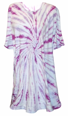 SOLD OUT! SALE! Magenta Swirl on Light Blue Tie Dye Plus Size T-Shirt XL 2x 3x 4x 5x 6x