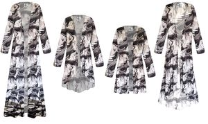 NEW! Noir Mirage Slinky Print Plus Size & Supersize Customizable Jackets & Dusters 1x to 9x