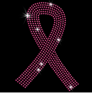 Pink Breast Cancer Support Ribbon Sparkly Rhinestud Rhinestones Plus Size & Supersize T-Shirts S M L XL 2x 3x 4x 5x 6x 7x 8x 9x (All Colors)