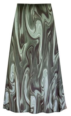 NEW! Plus Size Forest Swirl Print Slinky Skirt Print Customizable 1x to 9x