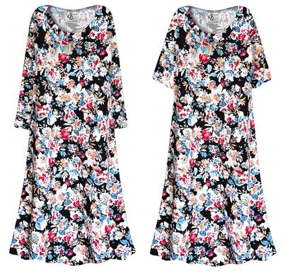 NEW! Plus Size Midnight Orange Blossom Cotton Print Sleep Gown - Muumuu - Moo Moo Dress 0x 1x 2x 3x 4x 5x 6x 7x 8x 9x