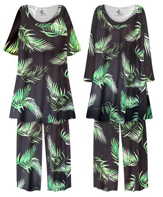 NEW! Plus Size Midnight Palm Ultra Soft Brushed Jersey 2 Piece Pajama Pant Set Customizable 0x 1x 2x 3x 4x 5x 6x 7x 8x 9x