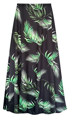 NEW! Plus Size Midnight Palm Ultra Soft Brushed Jersey Print Skirt Print Customizable 1x to 9x