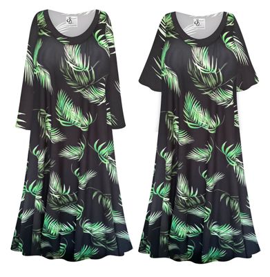 NEW! Plus Size Midnight Palm Ultra Soft Brushed Jersey Print Sleep Gown - Muumuu - Moo Moo Dress 0x 1x 2x 3x 4x 5x 6x 7x 8x 9x