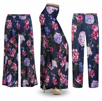 SALE! Plus Size Mulberry Dusk Print Slinky Palazzo Pants & Tapered Pants Customizable L XL 1x 2x 3x 4x 5x 6x 7x 8x 9x