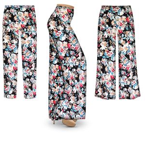 NEW! Plus Size & Supersize Customizable Orange Blossom Cotton Print Palazzo & Tapered Pants 1x to 9x