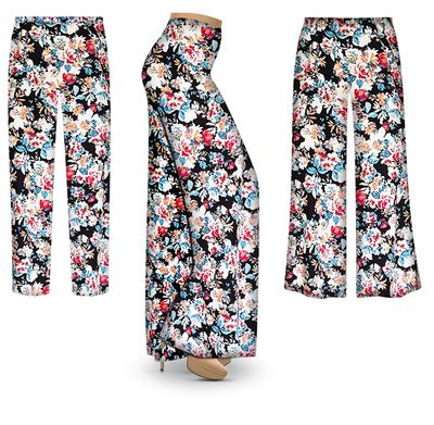 NEW! Plus Size & Supersize Customizable Orange Blossom Cotton Print Palazzo & Tapered Pants 1x to 9x