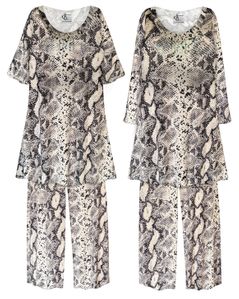 NEW! Plus Size Wild Snake Soft Rayon 2 Piece Pajama Pant Set Customizable 0x 1x 2x 3x 4x 5x 6x 7x 8x 9x
