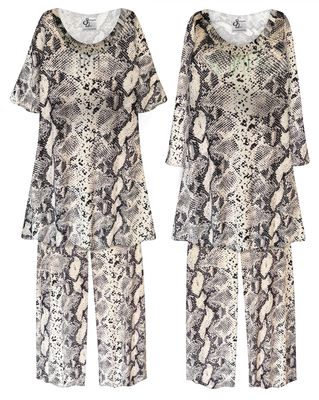 NEW! Plus Size Wild Snake Soft Rayon 2 Piece Pajama Pant Set Customizable 0x 1x 2x 3x 4x 5x 6x 7x 8x 9x