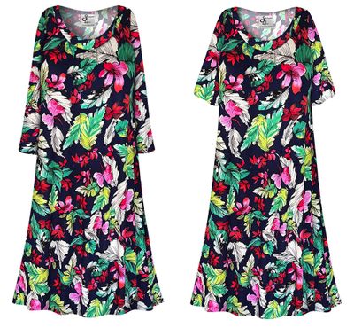 NEW! Plus Size Women Tropical Breeze Print Sleep Gown - Muumuu - Moo Moo Dress Customizable 0x 1x 2x 3x 4x 5x 6x 7x 8x 9x