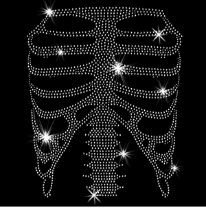 Rib Cage Skeleton Sparkly Rhinestud Rhinestones Plus Size & Supersize T-Shirts S M L XL 2x 3x 4x 5x 6x 7x 8x 9x (All Colors)