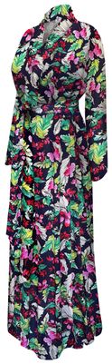 NEW! Soft Rayon Plus Size & Supersize Tropical Breeze Retro Style Dressing Gown / Hostess Robes 1x-9x