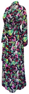 NEW! Soft Rayon Plus Size & Supersize Tropical Breeze Retro Style Dressing Gown / Hostess Robes 1x-9x