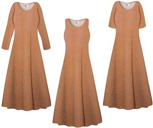 NEW! Tan and Silver Glimmer Slinky Customizable Plus Size & Supersize Slinky Dresses 1x - 9x