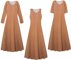 NEW! Tan and Silver Glimmer Slinky Customizable Plus Size & Supersize Slinky Dresses 1x - 9x
