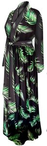 NEW! Ultra Soft Brushed Plus Size & Supersize Midnight Palm Dressing Gown / Hostess Robes 1x-9x