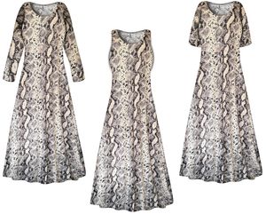 NEW! Wild Snake A-Line Plus Size Dress - Black & Green Rayon Print 1x-9x