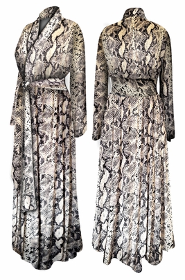 NEW! Wild Snake Raon Plus Size & Supersize Dressing Gown / Hostess Robes 1x-9x