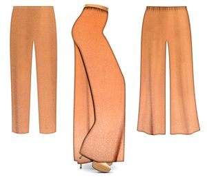 NEW! Plus Size Tan-Glimmer Wide Leg Pants - High - Waist Flowing Fit with Soft Shimmer Finish 