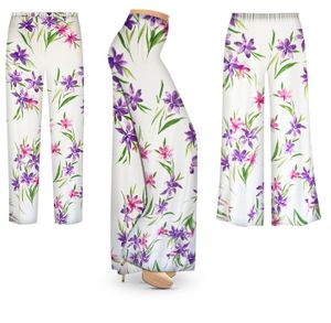 NEW! Violet Breeze Ultra Soft Brushed Jersey Floral Pants - Plus Size 1x-9x