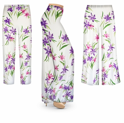 NEW! Violet Breeze Ultra Soft Brushed Jersey Floral Pants - Plus Size 1x-9x