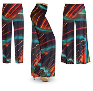 NEW! Beautiful Customizable Plus Size & Supersize Sunset Wave Slinky Pants - Tapered - Palazzo - Capri 1x to 9x