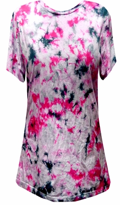 SOLD OUT! SALE! Pink Black White Tie Dye Plus Size T-Shirt XL 2x 3x 4x 5x 6x