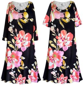 NEW! Plus Size Large Pink Flowers Rayon Jersey Print Sleep Gown - Muumuu - Moo Moo Dress 0x 1x 2x 3x 4x 5x 6x 7x 8x 9x