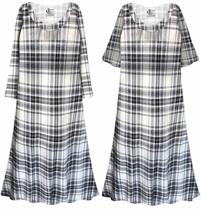 Black & White Plaid Plus Size Muumuu Nightgown - Brushed Soft Sleep Dress (XL-9X)