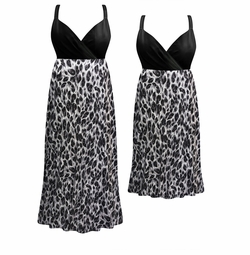 Plus Size Artic Leopard Empire Waist Women's Cotton Dress Customizable 1x to 9x