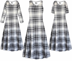 Plus Size Black & White Plaid Maxi Dress - Soft Brushed Fabric, Custom Fit (XL-9X)