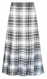 Plus Size Black & White Plaid Brushed Skirt (XL-9X) Customizable Length & Fit