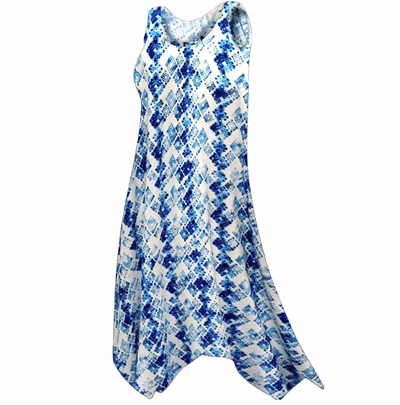 CLOSEOUT CLEARANCE! Plus Size Sharkbite SharkTail Cover Up or Dress with Pockets Mykonos Print 5x